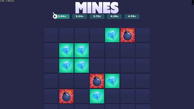 Printscreen of Hacksaw Gaming Mines Game Win