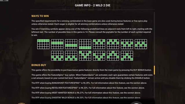 Printscreen of 2 Wild to Die Ways to Win