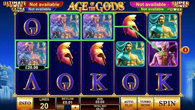 Printscreen Of The Slot Age of The Gods Poseidon Win