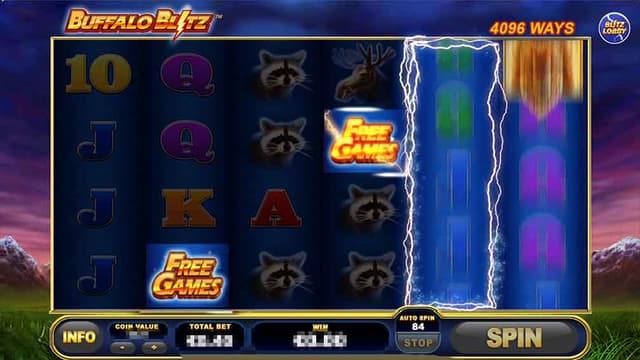 Printscreen of Buffalo Blitz Slot Free Game Win