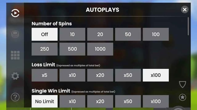 Printscreen of Autoplay options in Fat Rabbit