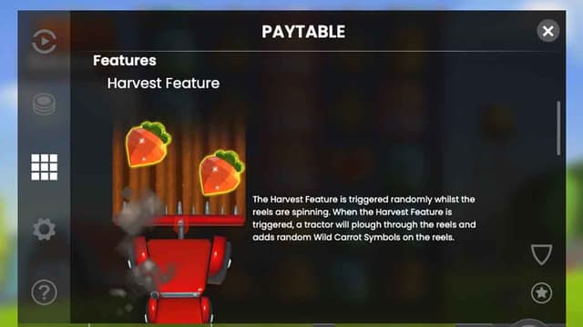 Printscreen of Fat Rabbit Harvest Feature