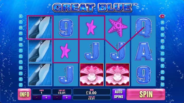 Great Blue Slot Multiplier Lines Win