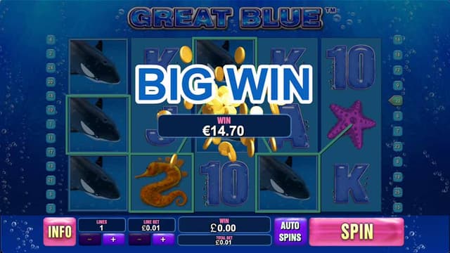 Great Blue Example of a Big Win